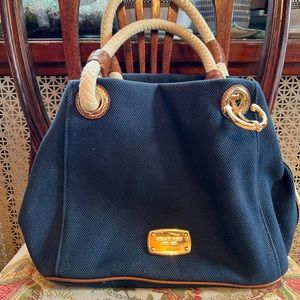 Michael Kors blue canvas bag. EUC!